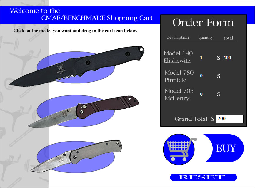 Benchmade Shopping Cart Widget image