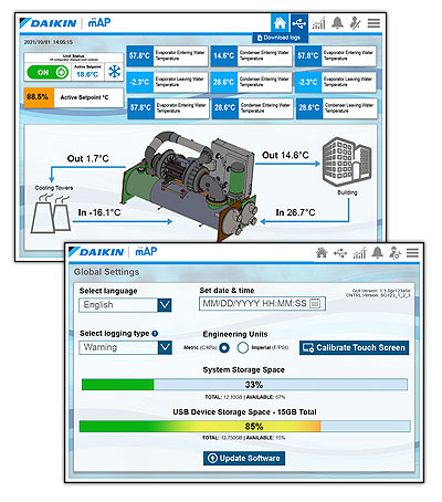 Daikin Applied Europe OITS (Operational Interface Touch Screen) GUI image
