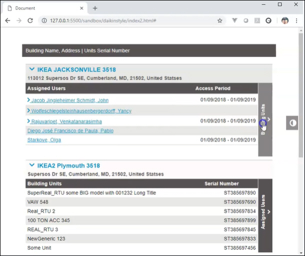 Daikin Intelligent Systems Building Unit Assignment UI Pattern image