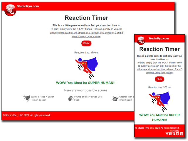 Studio-Ryu Vue3 Reaction Time Game App (A Case Study) image
